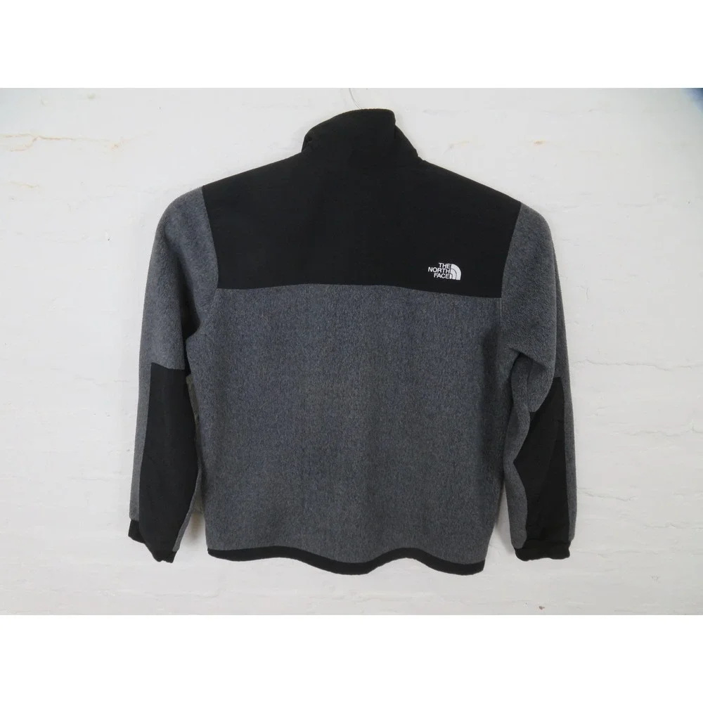 The North Face Denali Jacket Mens Large Gray Black Fleece Full Zip Hiking
